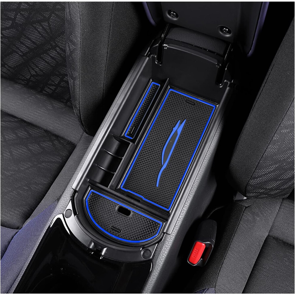 For Toyot*A C-Hr Chr Armrest Center Console Storage Box Car Accessory With Non-Slip Mats (Blue) Blue 9113374538008