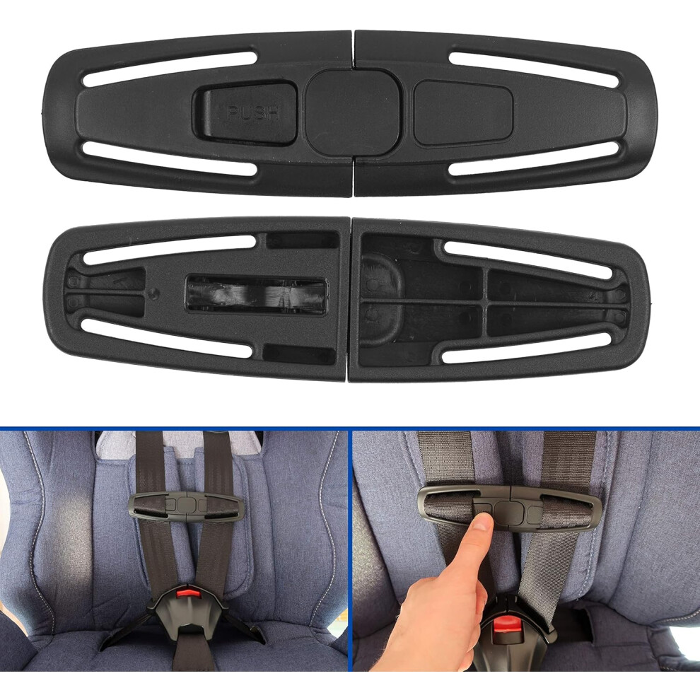2 Pcs Child Car Seat Protection Buckle, Insert Via Safety Straps, For Detachable Seat Belts Only, Safety Belt Clip, Anti-Unbuckling Protection, Baby S Lifeasy