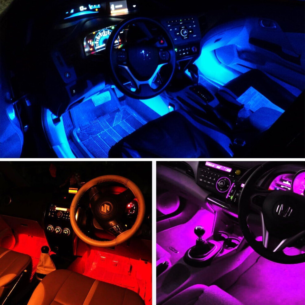 Car Led Strip 48Led Dc12v Multicolor Music Car Interior Led Under Dash Kit With Active Sound Function And Wireless Remote Control Ca Light 9113374538442