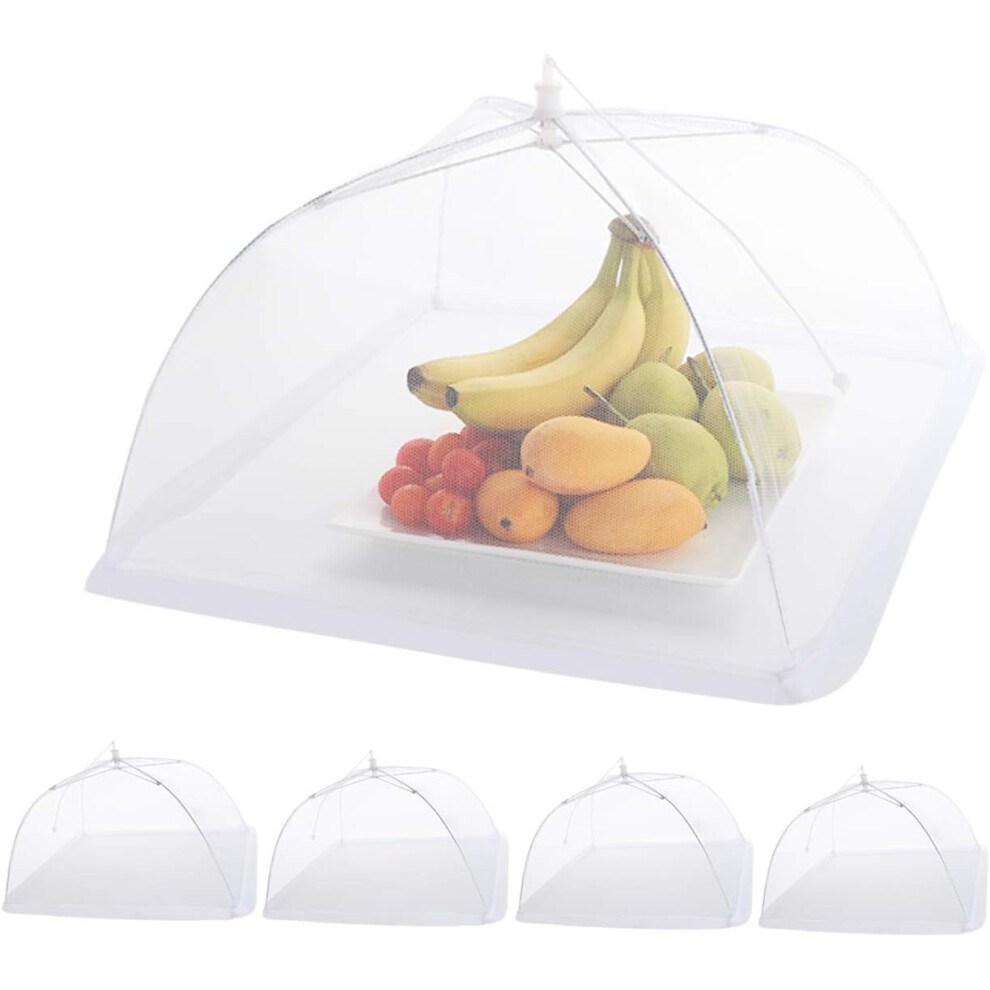 Lot de 5 cloches alimentaires pliables en maille anti-mouches, protection contre les insectes et les moustiques pour barbecue, pique-nique, nourriture