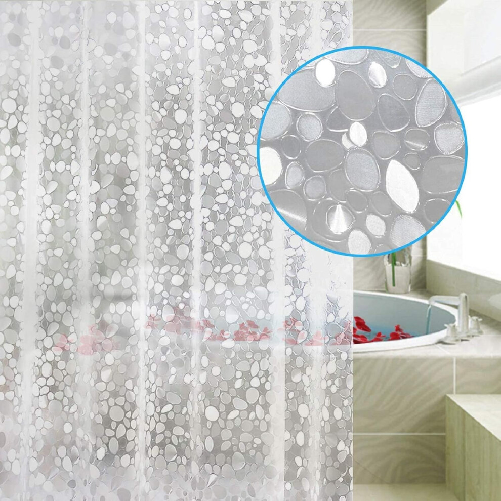 Rideau de douche semi-imperméable et anti-moisissure en EVA, sans PVC, avec 3 aimants inférieurs et 12 crochets métalliques, 180 x 200 cm