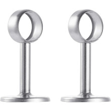 Set di 2 staffe con tubo per armadio in acciaio inox, diametro 25 mm