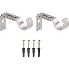 Set di 2 supporti da parete per aste per tende regolabili in metallo per impieghi gravosi