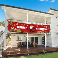 Kerstbanner Couplet Merry Christmas Deurbord (300x50cm) Banner Buitendecoraties Rood Couplet Gordijn Welkomstvlag Hangend Ornament Banner Welkom Kerst