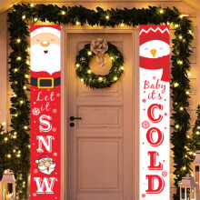 Banner di Natale Decorazione natalizia Cartello rosso del portico di benvenuto Buon Natale e decorazioni natalizie