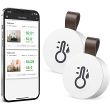 Termometro igrometro interno Bluetooth, 2 pezzi mini termometro interno, sensore di monitoraggio della temperatura, igrometro digitale per casa, uffic