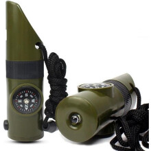 2 stücke Outdoor Multifunktions Camping Überleben Pfeife mit Led-leuchten Kompass Thermometer