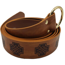 Embossed PU Leather Medieval Belt, Retro Renaissance Knight Belt for Light Brown Viking Cosplay Costume Accessories