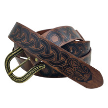Viking Celtic Stripe Belt Medieval Vintage Knight Belt cosplay stage Accessories brown