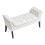 Living And Home Creamy-white Armed Velvet Buttoned Bed Bench 3