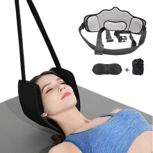 Neck Hammock, Portable Cervical Traction for Neck/Head/Shoulder Fatigue Relief Cervical Relaxation Hammock with Detachable Stand Gray