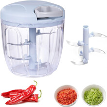 Tritatutto manuale per cipolle, tritatutto per aglio a 5 lame da 900 ml, per insalata di cipolle, pesto, prezzemolo, salsiccia/noci, vaniglia, verdura