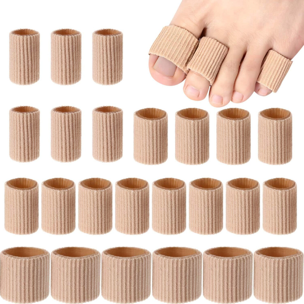 Lifeasy 24 Pieces Toe Cushion Tube Toe Sleeves Soft Gel Corn Cushion Protectors For Corns, Blisters, Calluses, Toes And Fingers, 3 Different Sizes