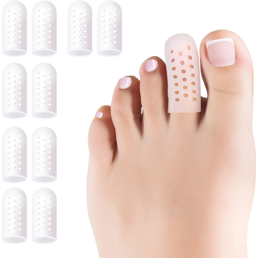 Lifeasy Silicone Toe Protector, 10 Pieces Silicone Toe Cap, Foot Protection, For Corns, Blisters, Calluses, Ingrown Nails, Little Toes And Fingers
