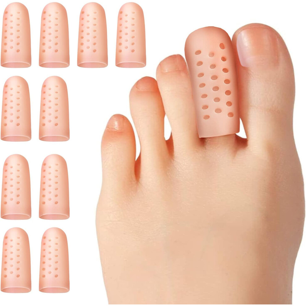 Lifeasy Silicone Toe Protectors, 10 Pieces Breathable Toe Protectors, Small Toe Cap, Relieves Pain Caused By Corns, Blisters, Calluses, Ingrown Toenails