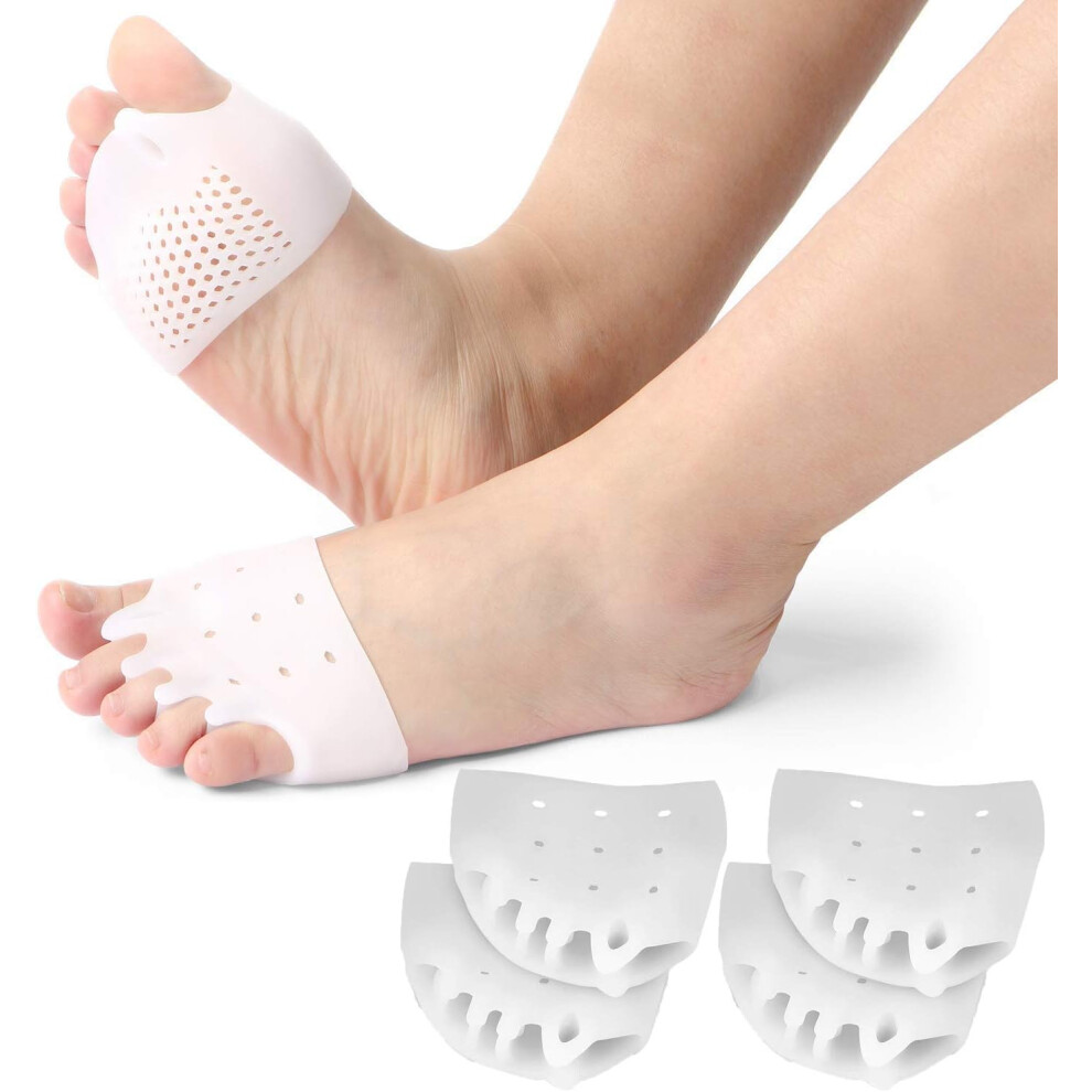 Lifeasy 2 Pairs Gel Toe Separator Metatarsal Gel Toe Straightener Overlapping Bunion Corrector Hallux Valgus Forefoot Pain Relief
