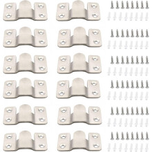 12 Pieces Concealed Mounting Bracket, Sofa Furniture Connector, Buckle Stainless Steel Wall Hardware for Home Office Photo Painting Display Art Galler