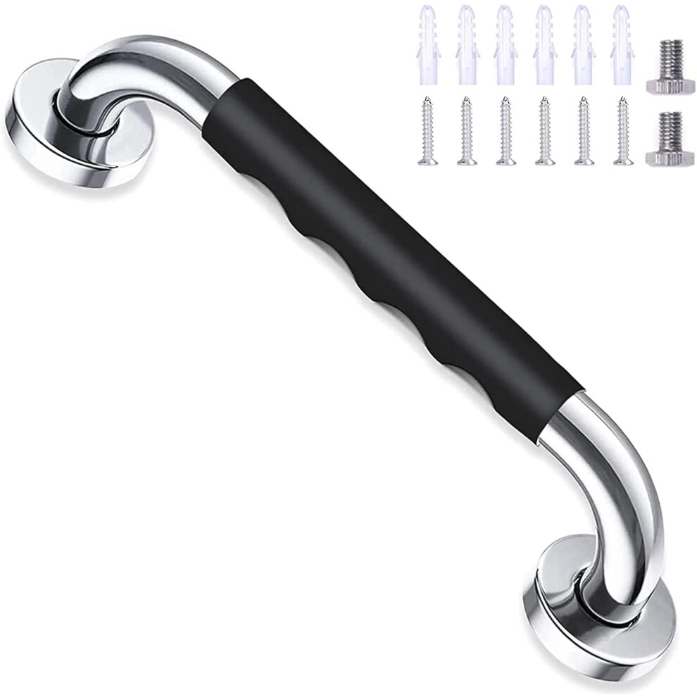 Lifeasy Black 30Cm Safety Bathtub, Non-Slip, Wall-Mounted Stainless Steel Grab Bar, For Bathroom Wc Handle For Children/Elderly