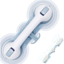 Duschgriff mit 3 Sicherheitssaugnäpfen, Mobile Haltegriffe für Badezimmer, Badewanne, Dusche, Kinder und Senioren, Ohne Bohren (Blau)