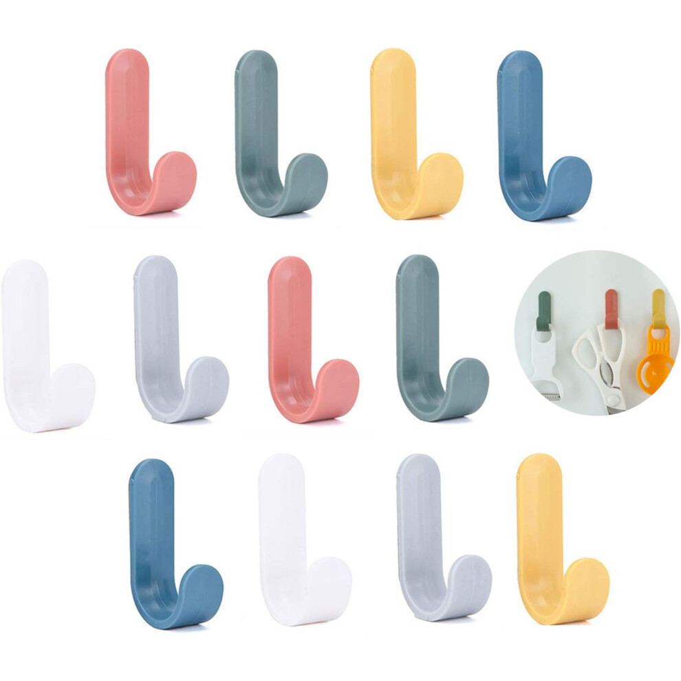 Lot de 12 crochets pour porte-serviettes, crochet pour serviette de salle de bain, cuisine, bureau, porte-manteau pour enfants, crochet mural en plast