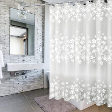 Shower Curtain, 200x200cm Bathroom Curtain Liner with 13 Hook Rings, Mildew Proof Antibacterial Waterproof Washable, for Bathtub Bathroom