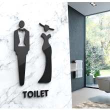 Cartello identificativo minimalista stereoscopico per uomo e donna per il bagno, centro commerciale, bagno, casa, hotel, cartello identificativo creat