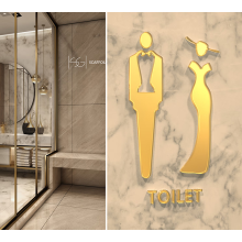 Cartello identificativo minimalista stereoscopico per uomo e donna per il bagno, centro commerciale, bagno, casa, hotel, cartello identificativo creat