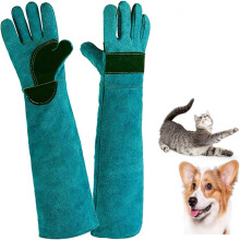Guanti da lavoro anti-morso da 60 cm, guanti in pelle anti-graffio resistenti per bagno, toelettatura, maneggiare cani, gatti, serpenti, cerchi, tarta