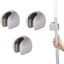 3 pezzi Porta scopa da parete bianco Porta mocio autoadesivo Porta scopa da parete Porta scopa senza foratura Porta scopa Porta utensili da parete ant