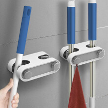 pezzi Porta scopa da parete bianco, Porta scopa da parete autoadesivo, Gancio porta scopa da parete con testa rotonda, Porta scopa adatto per l'instal