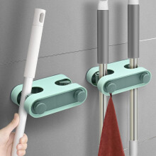 2 pezzi Porta scopa da parete verde, Porta scopa da parete autoadesivo, Gancio porta scopa da parete con testa rotonda, Porta scopa adatto per l'insta