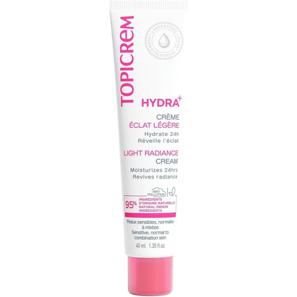 Cream Topicrem Hydra+ Crã¨Me Hydratante ÃClat Lã©Gã¨Re | Lightweight Hydrating For Glowing Skin|Provides Deep Hydration - 40Ml