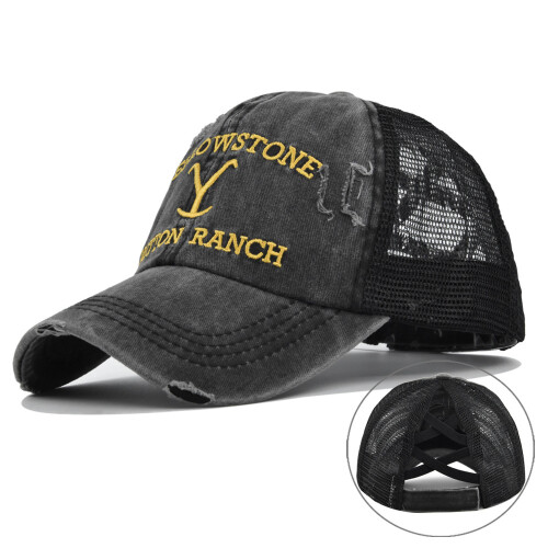 Yellowstone Dutton Ranch Baseball Hut Verstellbare beststickte Kappe（A）