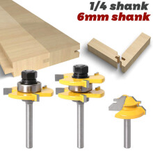3-teiliges Nut- und Zungenfräser-Set, 3-Flöten-Schaft, T-Form, Holz-Senkfräser, Holzbearbeitungswerkzeuge