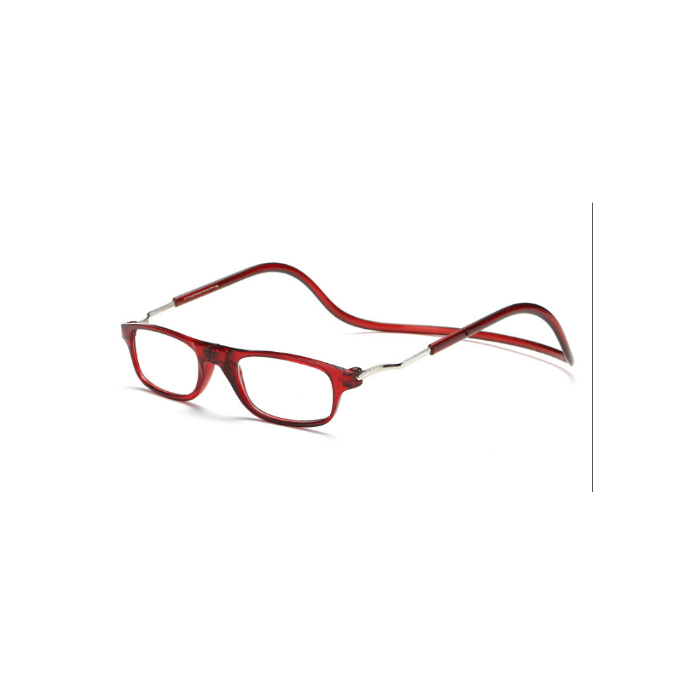 1 paire de lunettes de lecture magnétiques pouvant être accrochées au cou (rouge, 150 degrés)