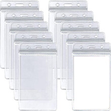 50 stuks plastic kaarthouder, transparante waterdichte horizontale naambadgehouder (6,4*9,8cm)
