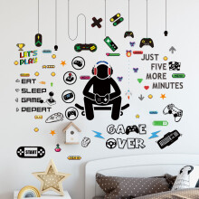Pegatinas de pared de juegos, controlador de juegos, joystick, calcoman?as de pared para sala de juegos, decoraci?n de dormitorio, sala de estar, mura