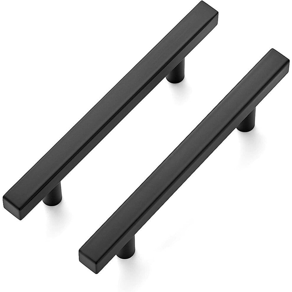 10 Pack 6'' Square Cabinet Pulls Matte Black Stainless Steel Kitchen Drawer Pulls Cabinet Handles 6ÂLength, 3-3/4Â Hole Center 6932766527917