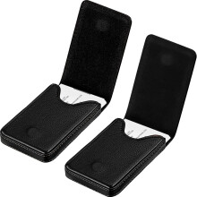 2 piezas de tarjetero de visita, versi?n vertical, tarjetero de piel sint?tica, tarjetero de bolsillo con cierre magn?tico, tarjetero de identificaci?