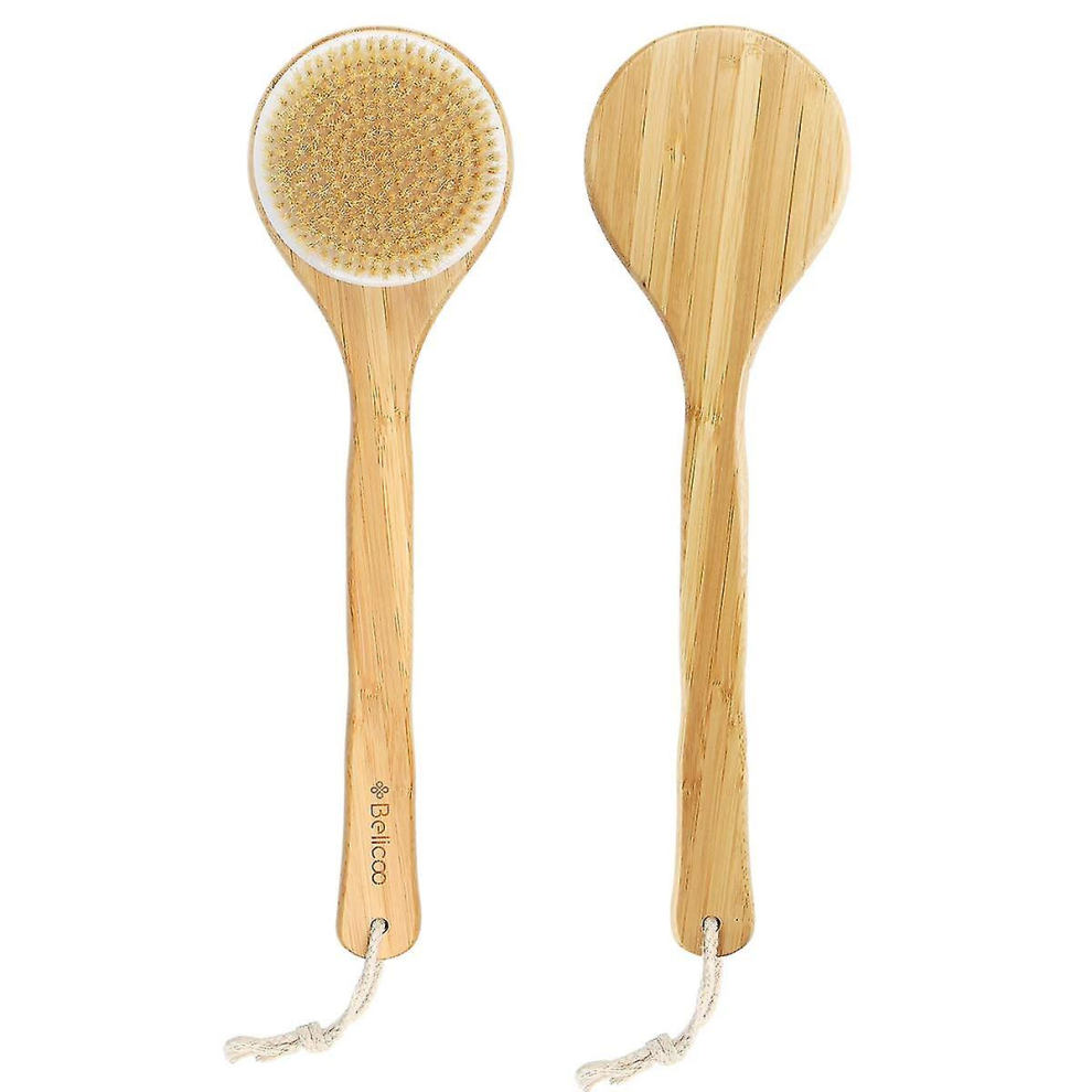 Lifeasy 1Pcs Brosse Pour Le Corps, Brosse Arriã¨Re Ã Manche Long En Bois De Bambou, Brosse De Bain Ã Poils De Porc
