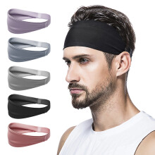 Bandeau homme (confezione da 5), Sweatband homme & Bandeau de sport pour la course, le cyclisme, le yoga, le basket-ball