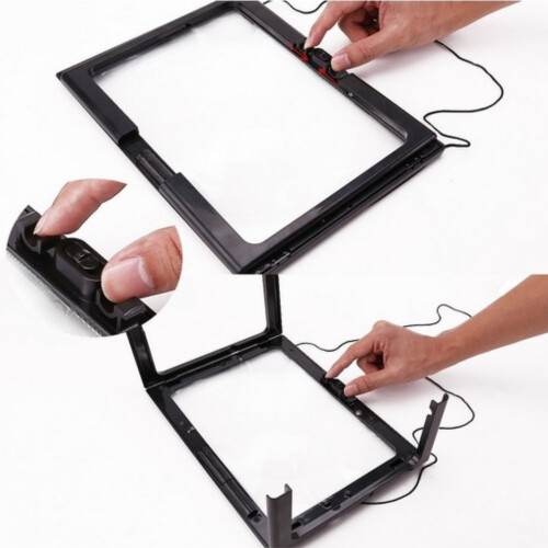 Full-page Reading Magnifying Glass Led Light, Three-dimensional Folding Bracket Magnifying Glass 2