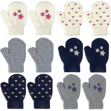 12 paires de gants tricotés pour bébés gants élastiques à doigts entiers gants tricotés pour enfants neutres pour la chaleur hivernale