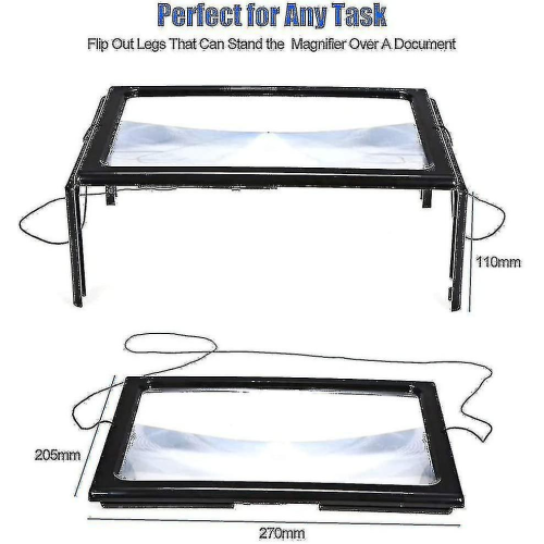 Full-page Reading Magnifying Glass Led Light, Three-dimensional Folding Bracket Magnifying Glass 1