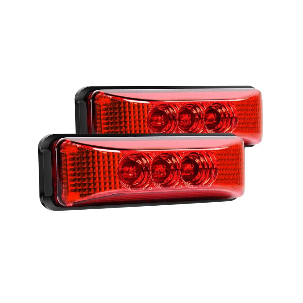 2 Pcs 3.9 Inch 3 Leds Truck Trailer Front Rear Led Side Marker Ï¼Redï¼ Light/Red 6932766532423