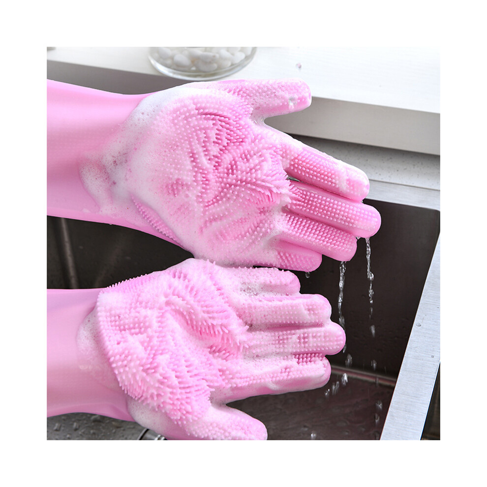 Cleaning Sponge Gloves, Dishwashing Gloves, Silicone Reusable Cleaning Brush Heat Resistant Scrubber-image-OPC-PG5VJZP-NEW