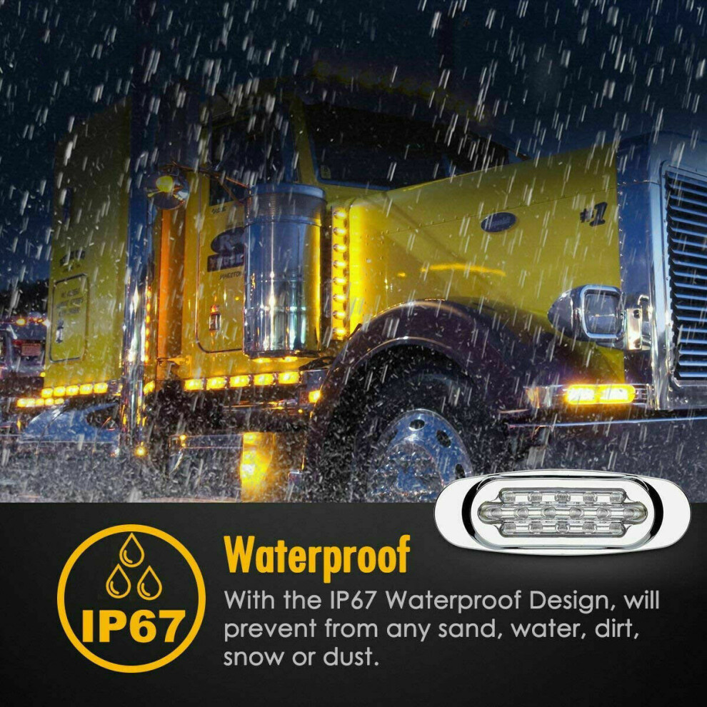 4Pcs Corner Side Marker Led Lights Outline Lamp Truck Trailer Van Bus 12V-24V 6932766532614