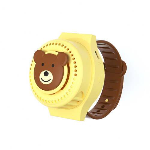 Kinderventilator Draagbare ventilator Cartoon projectielamp Zonder ventilatorblad Geel