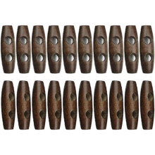 Botones de palanca de madera oscura, 50 piezas de 30 mm para coser, hacer ?lbumes de recortes, adornos, manualidades, estilo shabby chic, tejido, paqu