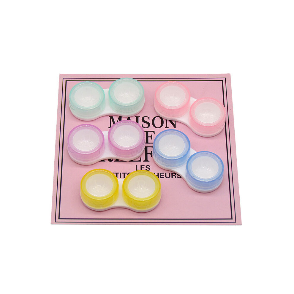 Lifeasy Contact Lens Case Container Rack Storage Box Portable Contact Lens Case, 5 Pcs Multiple Colors